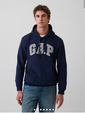 NWT GAP Unisex VintageSoft Arch Logo Hoodie  Tapestry Navy Blue / White Logo XXL